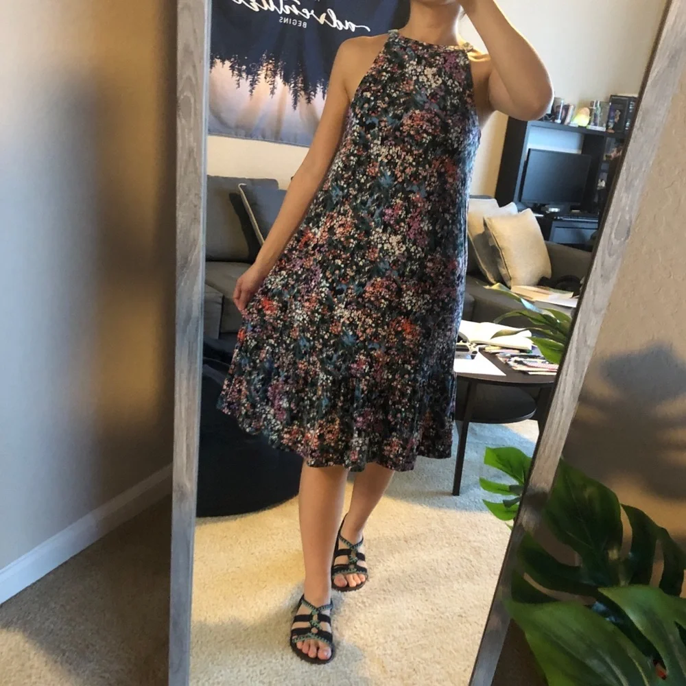 Time and Tru Summer Floral Midi Dress Size XS - Picture 1 of 12